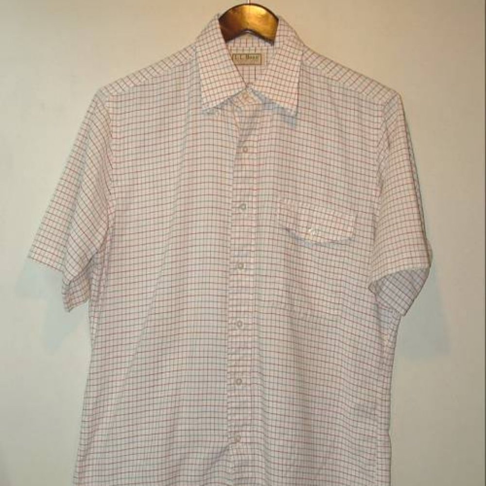LL Bean 60% cotton single need tailoring  men  dress shirt M 15 1/2 33